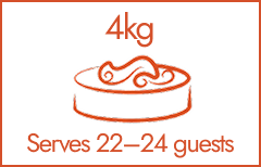 4 kg • Serves 22–24 guests • £260